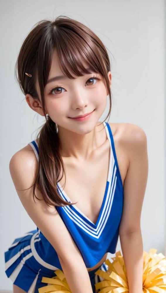 小学生ジュニアアイドルのチアガールコスプレ