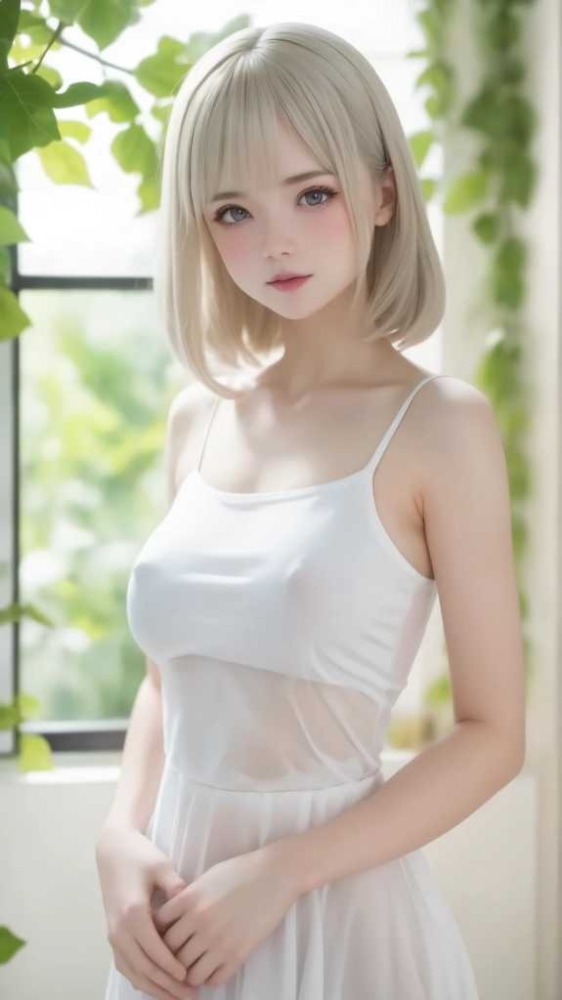 キャミソールを着た白人女子中学生ジュニアアイドル