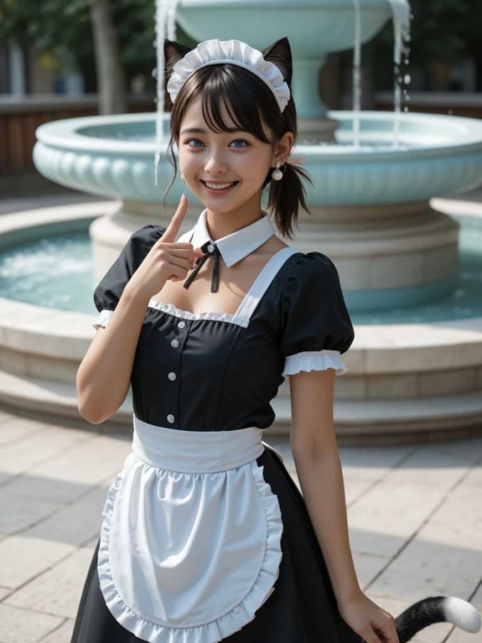 猫耳メイドコスプレをする女子中学生ジュニアアイドル