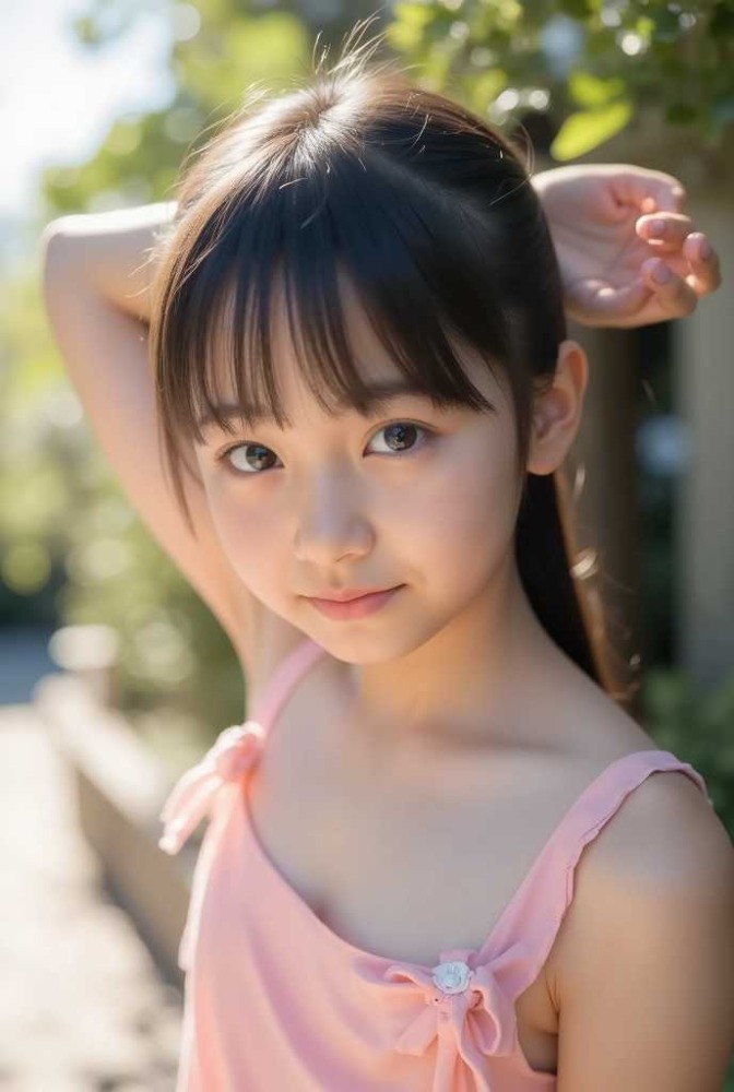 ワンピースを来た女子小学生ジュニアアイドル