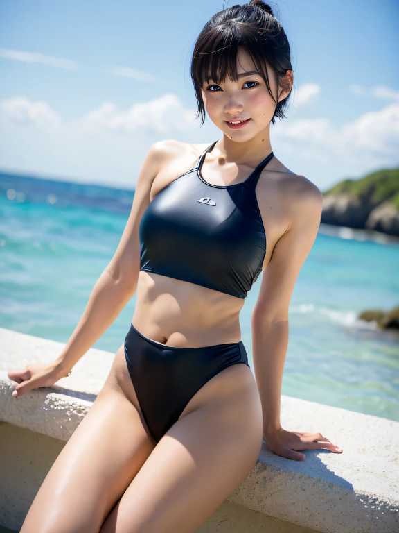 スクール水着風ビキニの女子校生ジュニアアイドル