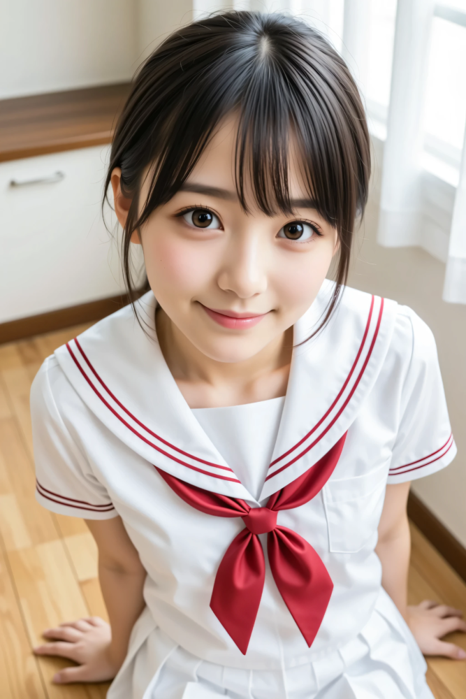 女子中学生ジュニアアイドルのセーラー服グラビア